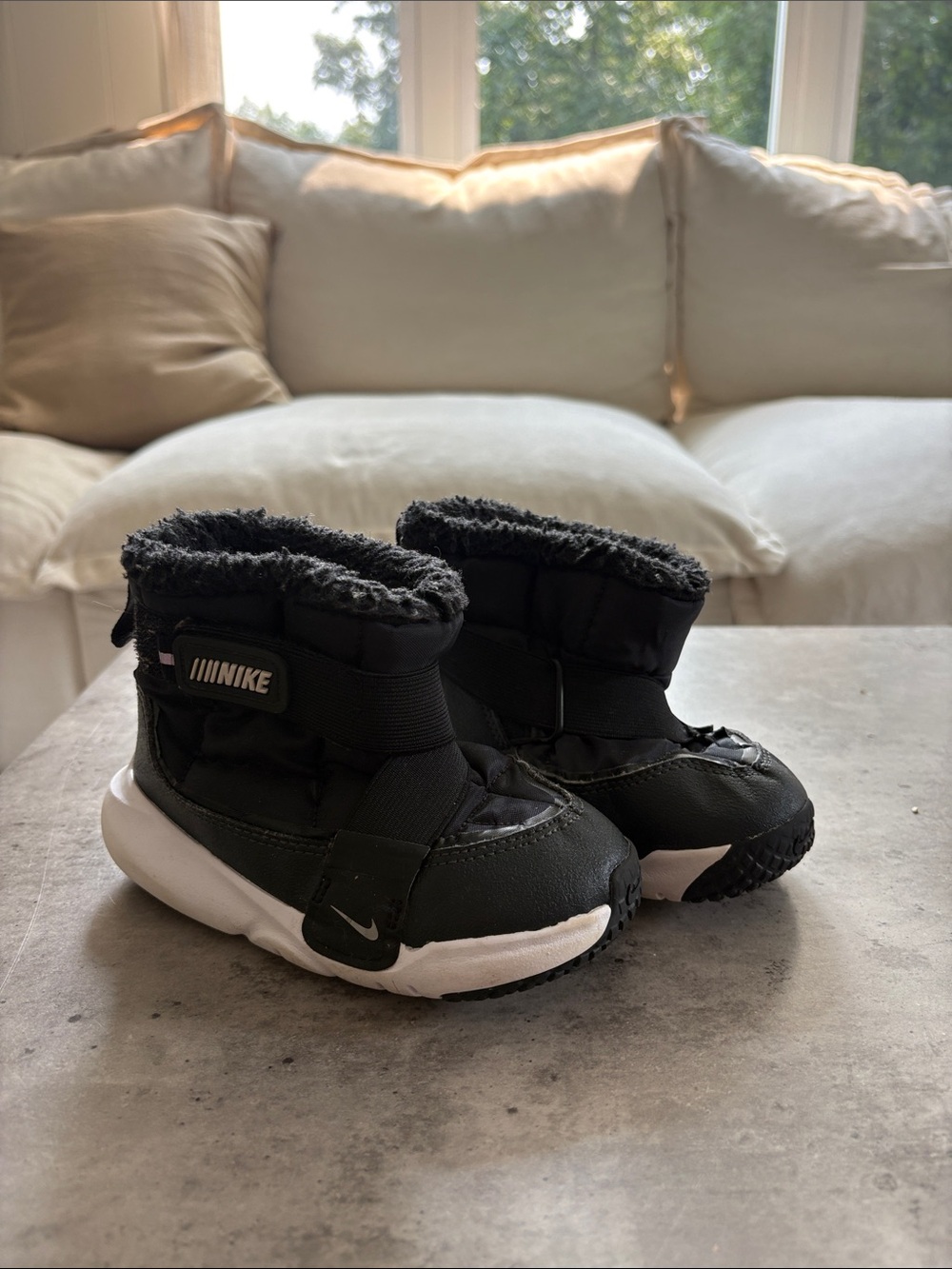 Nike Kids Black and White Cozy Winter Boots